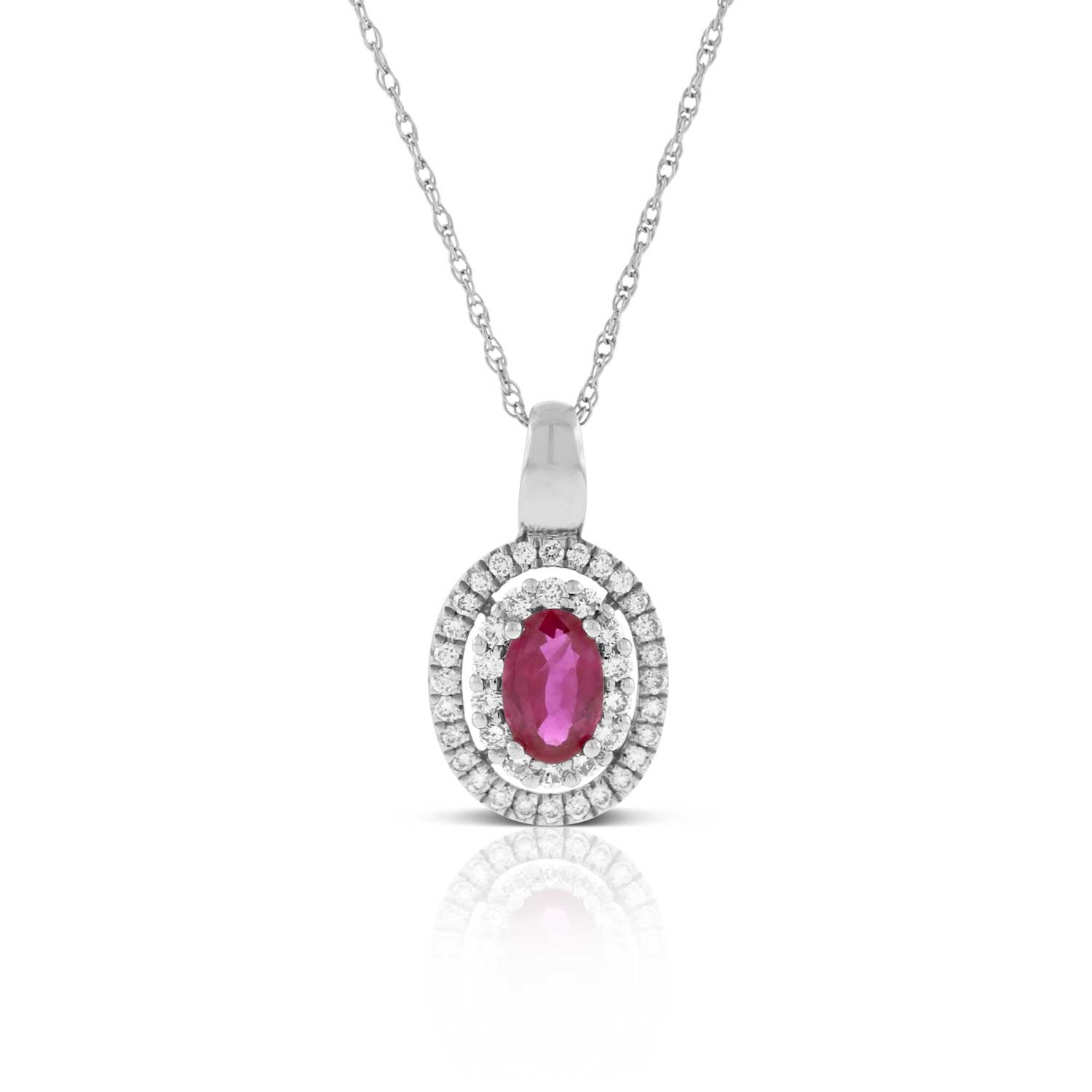 Oval Ruby & Diamond Pendant 14K | Ben Bridge Jeweler