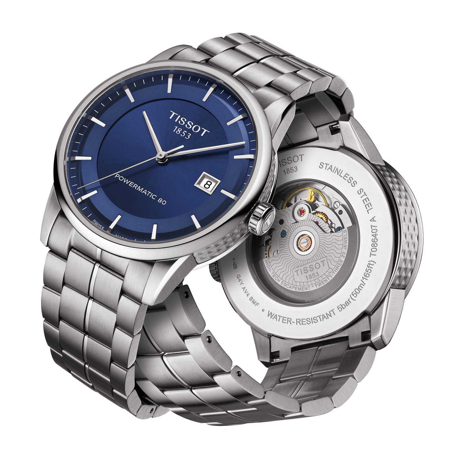 Tissot Luxury Powermatic 80 Blue Dial Steel Auto Watch, 41mm