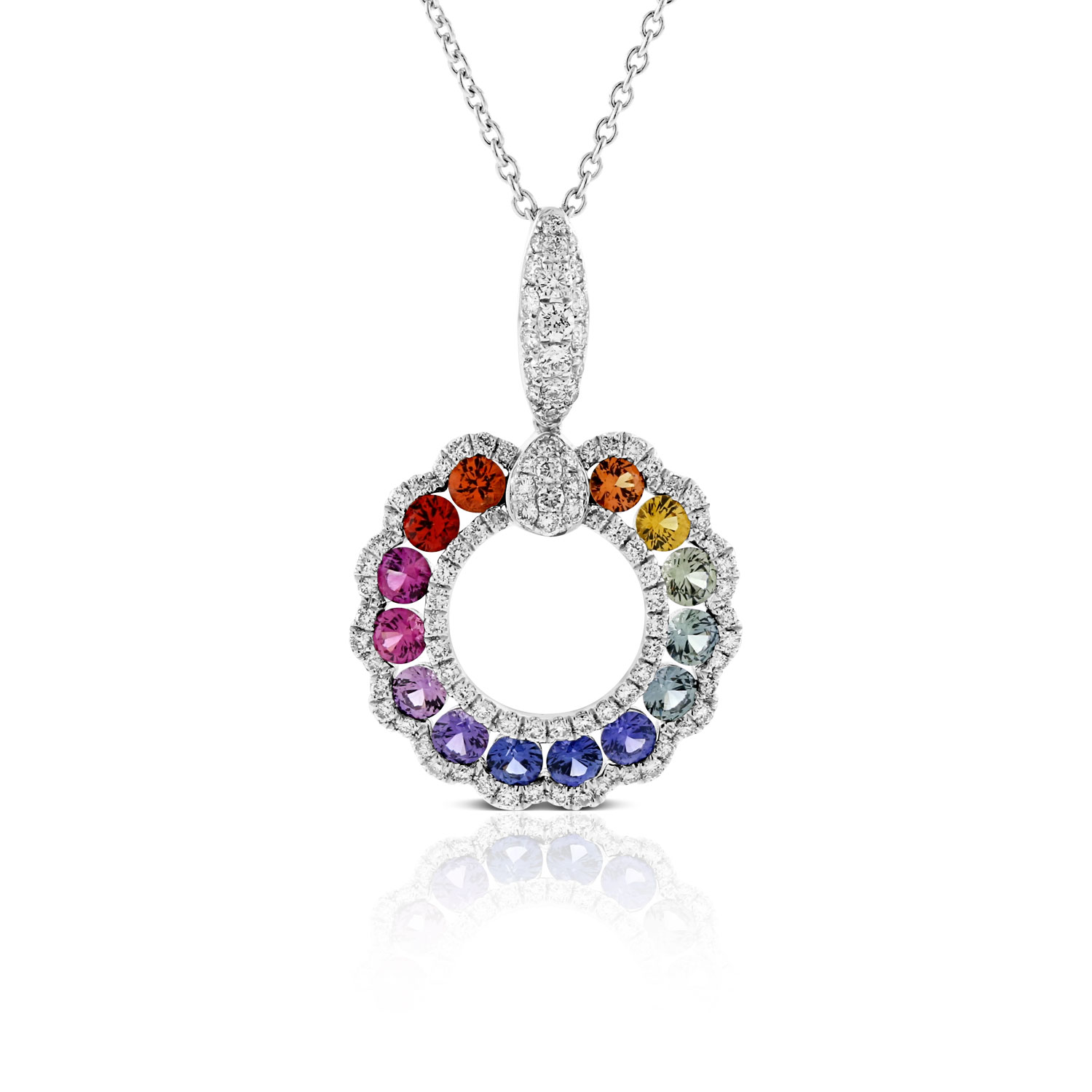 rainbow diamond pendant