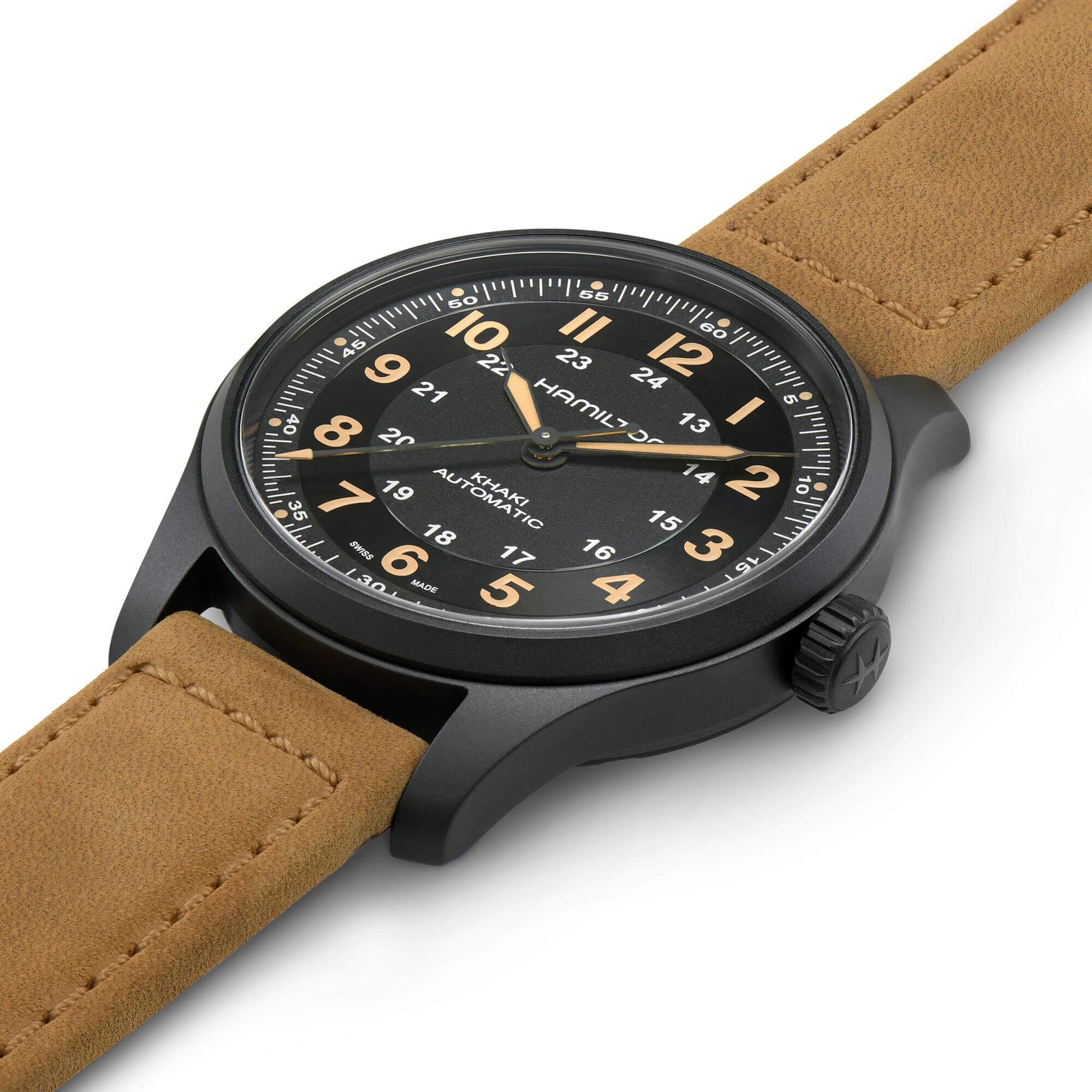 Hamilton Khaki Field Black PVD Titanium Automatic Watch, 42mm