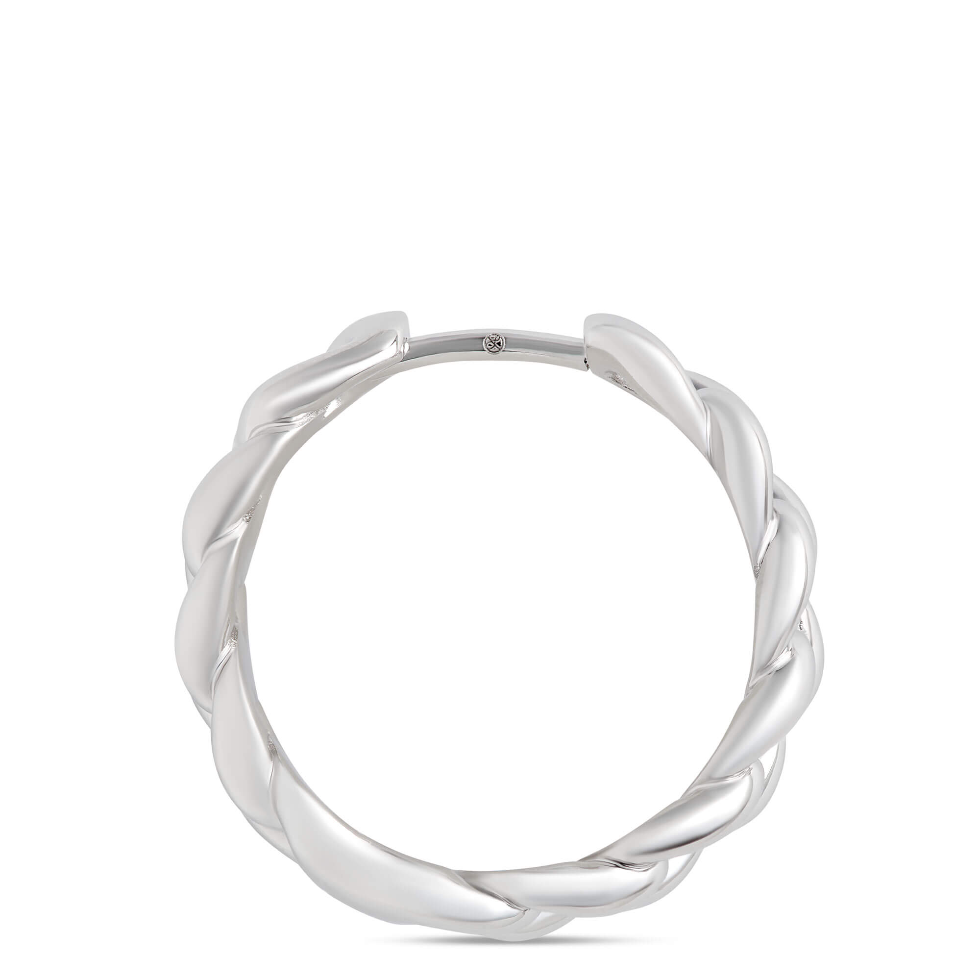 Silver Chain Ring Silver Stainless Steel Twisted Chained Ring Mens