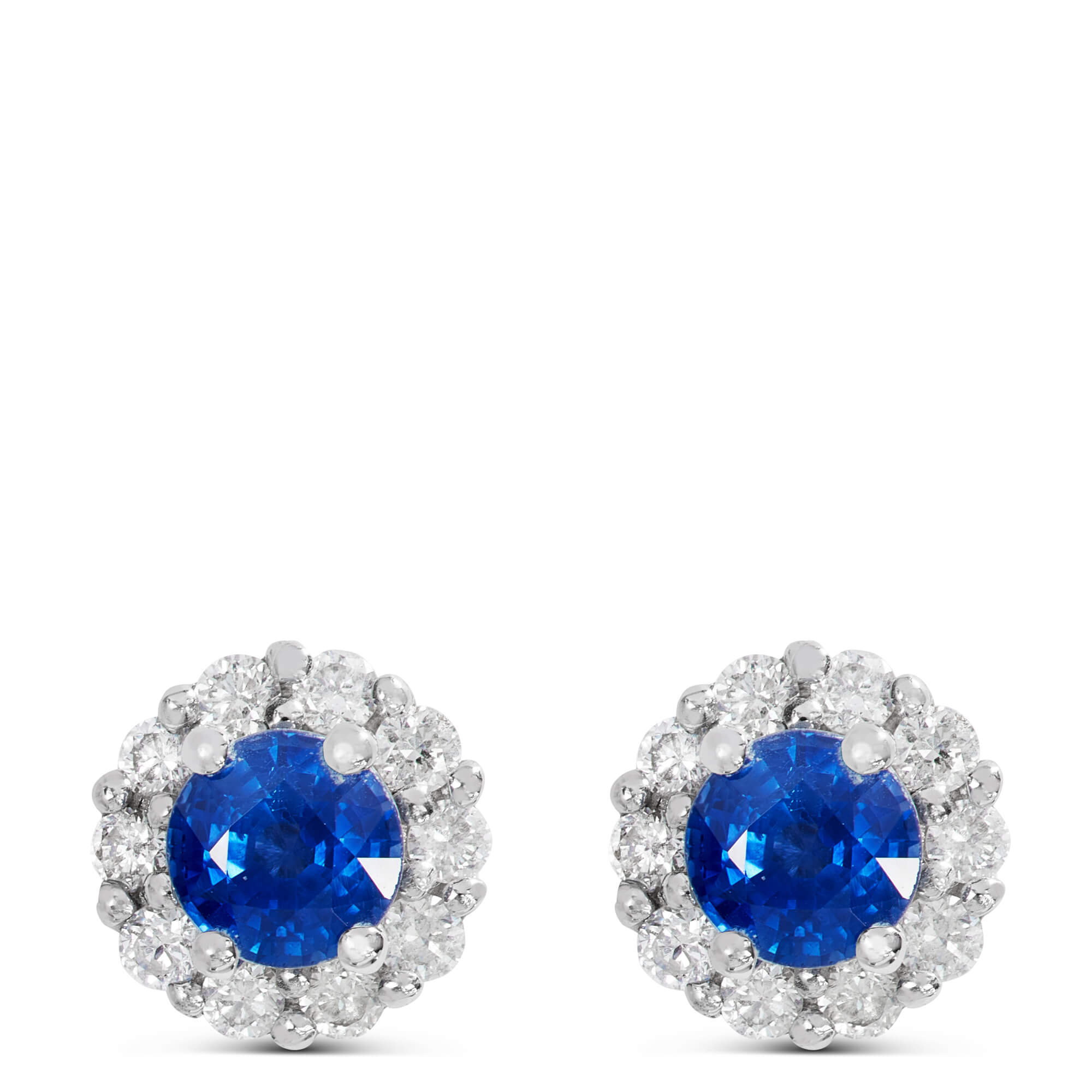 2Ct Heart Cut Blue Sapphire Lab-Created hotsell Halo Stud Earrings 14K White Gold Plated