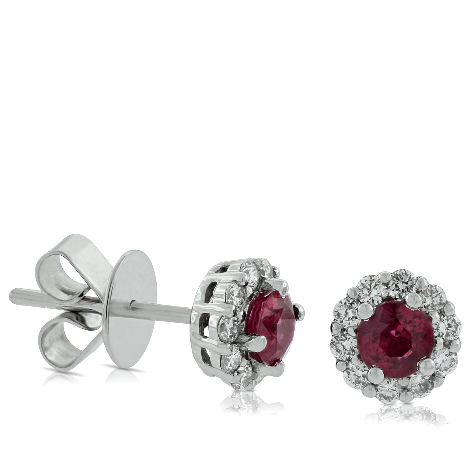 Halo Ruby & Diamond Earrings 14K | Ben Bridge Jeweler