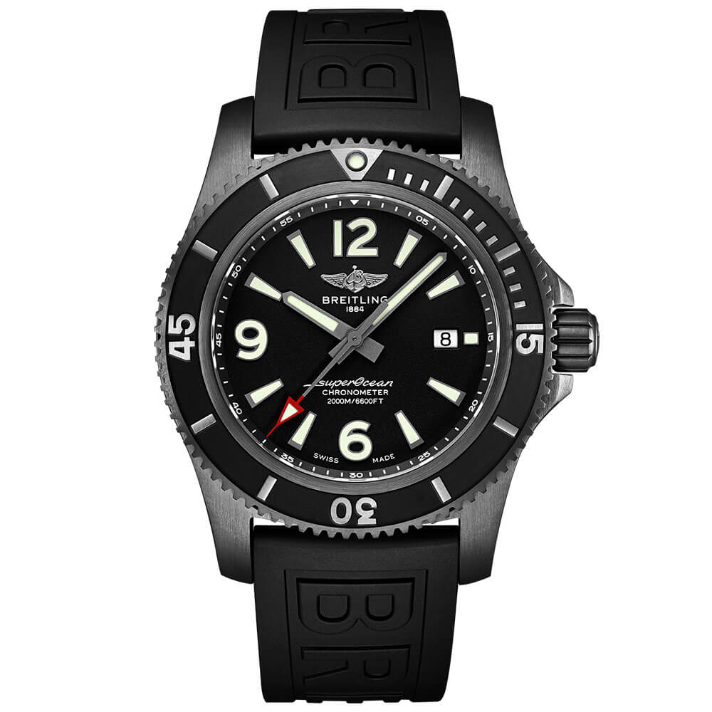 Breitling Superocean Automatic 46 Black Steel Watch, 46mm ...