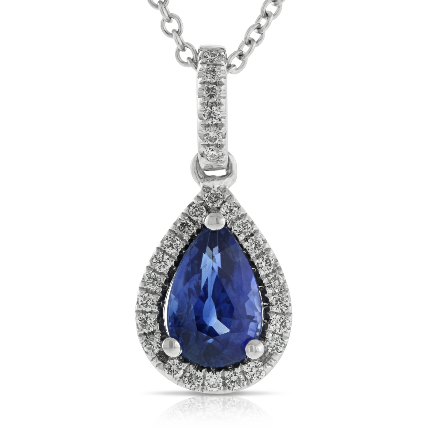 Sapphire & Diamond Halo Pendant 14K | Ben Bridge Jeweler