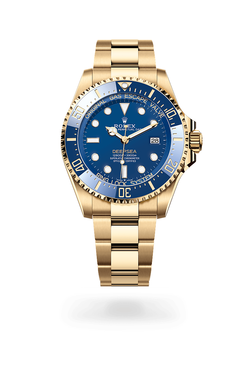 rolex deepsea in 18 kt yellow gold, m136668lb-0001 - ben bridge