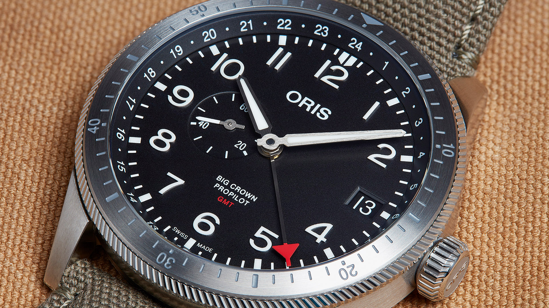 Oris Big Crown ProPilot Timer GMT Watch Black Dial 44mm