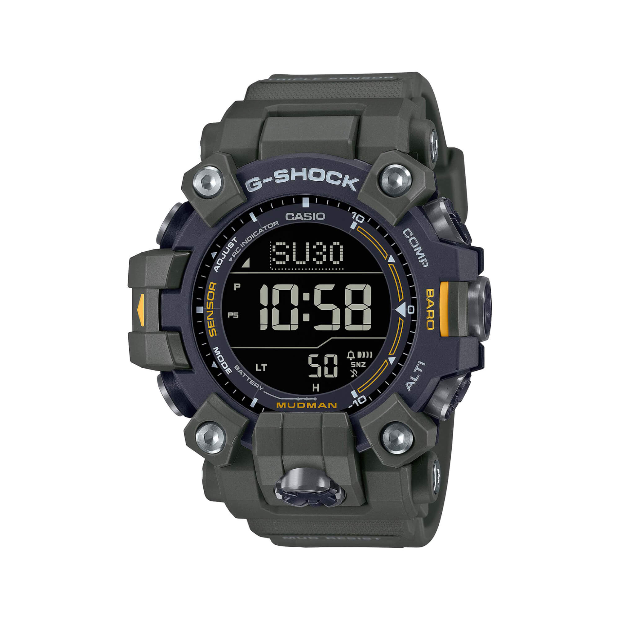  G-Shock Men New Thinner Carbon Mudmaster Watch, Solar Green :  Clothing, Shoes & Jewelry