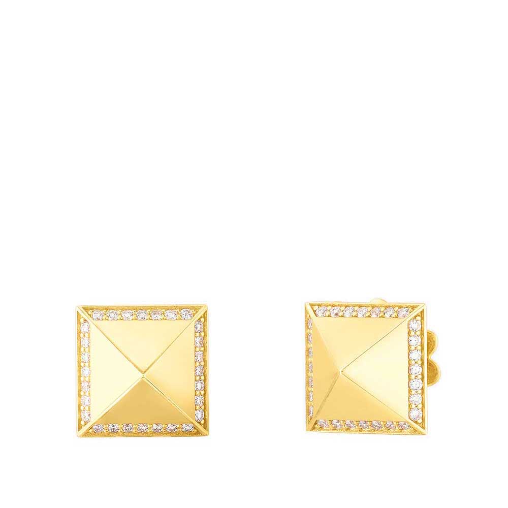 diamond pyramid earrings