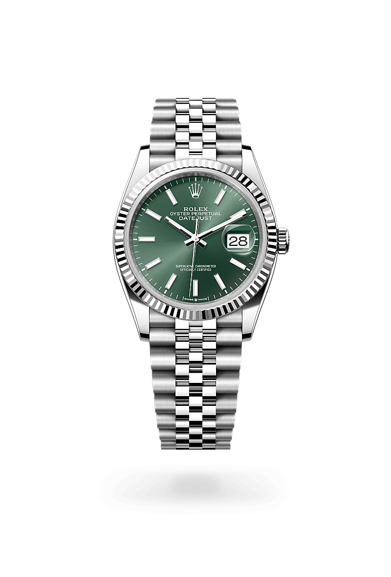 rolex datejust in white rolesor - combination of
                oystersteel and white gold, m126234-0051 - ben bridge